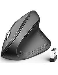 iClever Vertical Mouse - Ergonomic Mouse Wireless 6 Buttons with Adjustable DPI 1000 1600 2000 2400 Comfortable 2.4G Optical Ergo Mouse for Laptop, Computer, Desktop, Mac, Windows, Mac OS