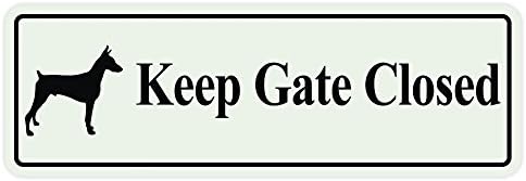 KEEP GATE CLOSED Dog Sign - Lt Gray (Medium)