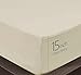 Cotton Twin Fitted-Sheet Beige - Premium Quality Combed Cotton Long Staple Fiber – Breathable, Durable & Comfortable - Deep Pocket, Hotel Quality By Utopia Bedding (Twin, Beige)