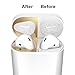 [2 Set] SHARKSBox Dust Guard for AirPods 2 Wireless Charging Case[Lifetime Replacements]Protect AirPods from Iron/Metal Shavings [Easy to Install] Upgrade Ultra Thin AirPods Dust-Proof Film-Gold