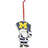 Michigan Wolverines Santa Metal Christmas Ornament