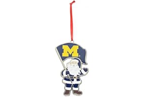 COLLEGIATE PULSE Michigan Wolverines Santa Metal Christmas Ornament
