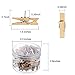 Push Pins with Wooden Clips Pushpins Tacks Thumbtacks for Cork Boards Artworks Notes Photos and Craft Projects (100)