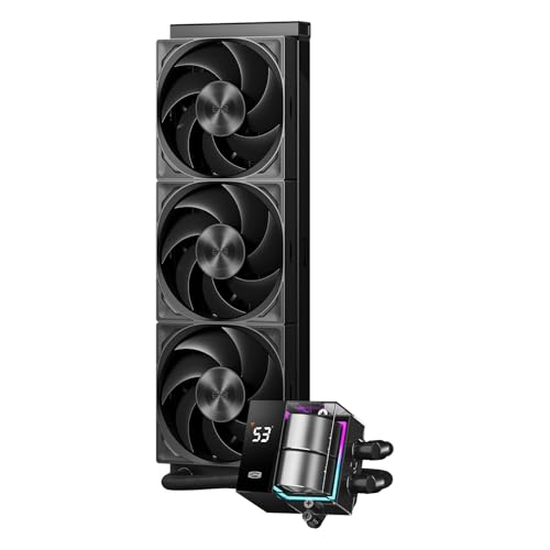 CPS DS360 Dissipatore Liquido AIO per CPU Raffreddamento a Monitor Digitale Dissipatore Liquido 360mm per CPU per AM4 AM5 Intel LGA 1700/1851/20XX (DS360Pro Digital BK)