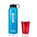 45 Degree Latitude 40 oz Water Bottle - Stay Hydrated Camping The Gym, Office Or Sports No BPA Stainless Steel Bottle - Perfectly Ice Cold Or Hot Beverages Leak Proof Lid Cayman Blue