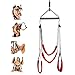 Adult Sex Swing Bondage Restraint BDSM Sex Toy with Steel Triangle Frame Love Slings for Adult Couples with Adjustable Straps (Red, 440lbs)