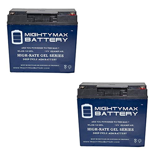 Mighty Max Battery 12V 22AH Gel Battery for Schumacher PSJ-4424 Jump Starter - 2 Pack Brand Product