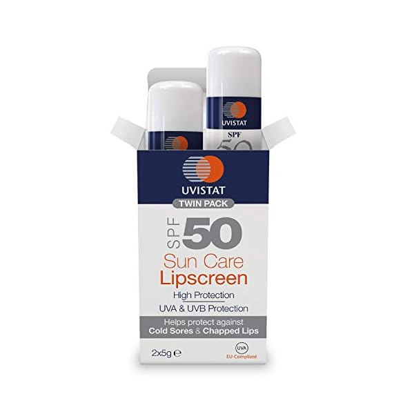 Uvistat-Sun-Care-Lipscreen-SPF50-Moisturising-Lip-Balm-Prevent-Dry-and-Chapped-Lips-2-Tubes Uvistat Sun Care Lipscreen | SPF50 | Moisturising Lip Balm | Prevent Dry and Chapped Lips | 2 Tubes