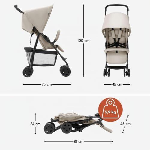Passeggino da Viaggio Ultraleggero 5,9 kg, Sport Beige
