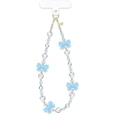 VELVET CAVIAR Phone Charm Wrist Strap - Cute Lanyard Accessory for Women - Compatible with all Phone Cases (French Blue Bow)