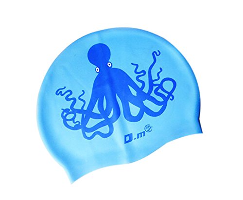 PANDA SUPERSTORE Fashion Item/Silicone Stretchable Swim Swimming Cap For Adult/Blue Octopus