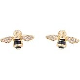 Cute Bee Stud Earrings for Women Gold Plated CZ Crystal Honeybee Cartilage Tiny Studs Earring Fashion Jewelry Birthday Christmas