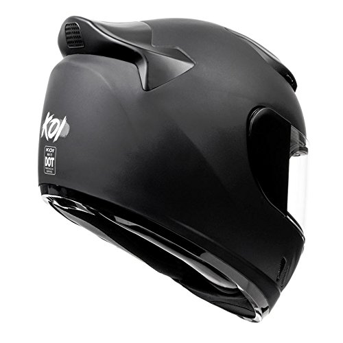 KOI DOT Motorcycle Helmet Full Face Sportbike KOI Matte Black w/ Clear