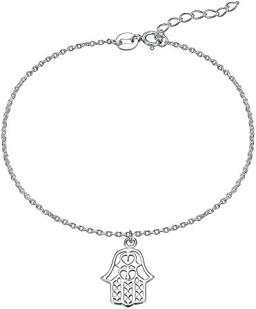 Sterling Silver Hamsa Hand Design 7+1 Inch Bracelet - New Arrival