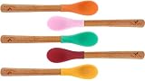 Avanchy Baby Infant Bamboo Feeding Spoons. Fda Approved, Bpa Free Silicone. A Great Baby Gift Set! (Green, Pink, Orange, Yellow, Magenta)