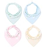 Tosnail Baby Bandana Drool Bibs, Unisex 4-pack, Cotton (Strawberry Style)