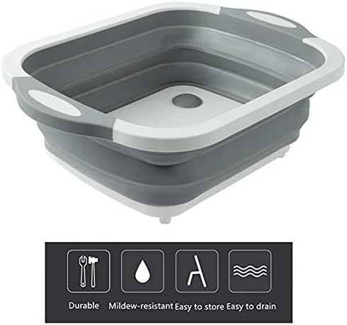 4-in-1 Multi-Function Collapsible Sink Cutting Board Drain Basket Household Washing Fruit Bowl Storage Basket