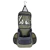 Compact Hanging Toiletry Bag and Organizer, Water Resistant with Mesh Pockets (Forest)