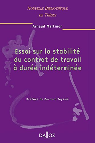 Essai sur la stabilité du contrat de travail à durée indéterminée