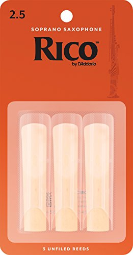 Rico Soprano Sax Reeds, Strength 2.5, 3-pack