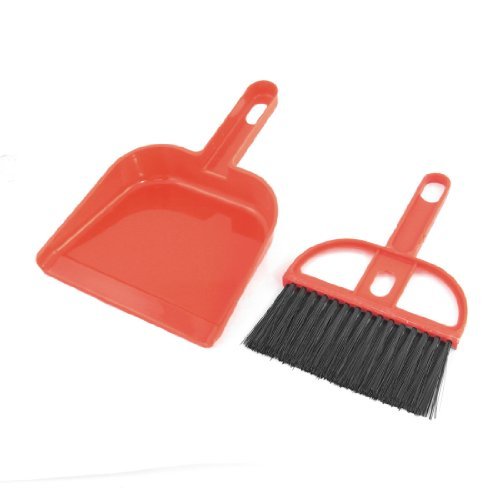 Garderobe Tabella di pulizia Sbattere Broom Dustpan insieme di attrezzi Red