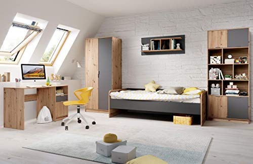 storado.de Jugendzimmer Karla Artisan Eiche Graphit 5 TLG Kinderzimmer Jugendmöbel Set – Bild 8