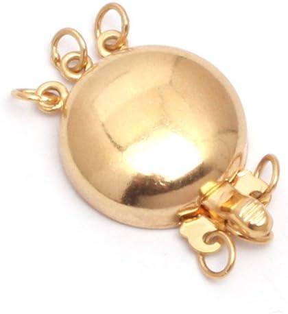 GEM-inside 14k Yellow White Gold Filled DIY Jewelry Making Coin Clasp Finding For 3 Strands Necklace