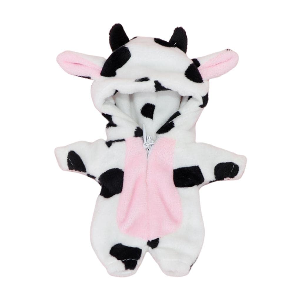 zalati Mini Pajamas Outfit for 6.3" Dolls (16cm) – Soft Plush Milk Cow Style Nightgown – NOT Compatible (17-18cm)