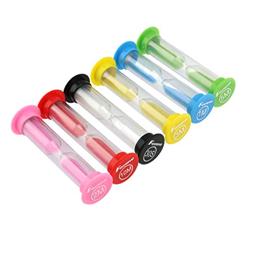 Sand Timer - Foxnovo Colorful Sandglass Hourglass Sand Clock Timer 30sec / 1min / 2mins / 3mins / 5mins / 10mins (6pcs)