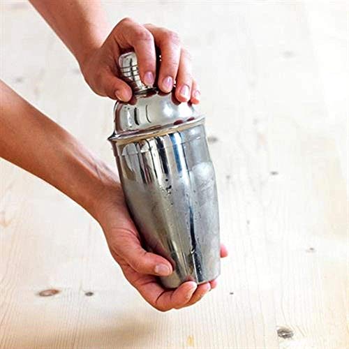 DenSan Cocktail Shaker Set 8 Piece Stainless Steel Professional Bartender Kit, with Stirrer/Bottle Opener/350ml Ice Tongs/Double Jigger/Corkscrew/Cheese Knife/Strainer/Storage Rack (S-1), Silver - Thumbnail 4