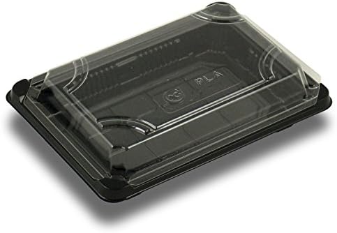 Jaya 100% Compostable PLA Take-Out Tray with Clear Lid, 7 x 4.875 x 1.75-Inch, 300-Count Case