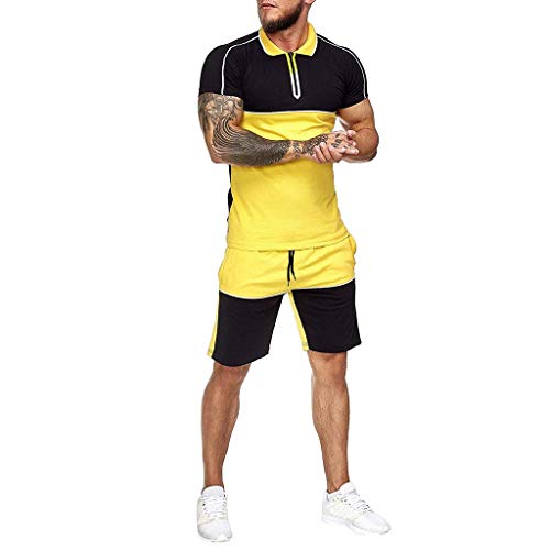 F_Gotal Men Outfits 2 Pieces Fashion Summer Short