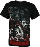 The Walking Dead Zombie Horde Collage Mens Black Tee (X-Large), Online Clothing Store