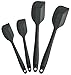 StarPack Basics Silicone Spatula Set (2 Small, 2 Large), High Heat Resistant to 480°F, Hygienic One Piece Design, Non Stick Rubber Cooking Utensil Set (Gray Black)