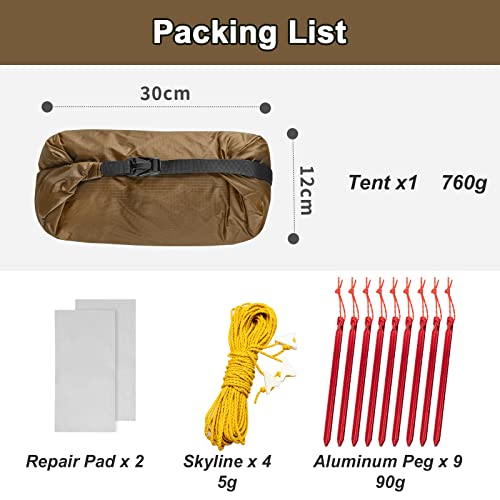 Night Cat Backpacking Tent Ultralight Waterproof Professional Hiking Tent for 1 Person Man Camping Double Layer