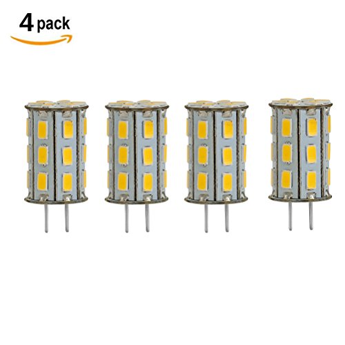 GY6.35 LED Bulb 5 Watt 12V AC DC Warm White 3000K G6.35/GY6.35 Bi-Pin Base 35W Halogen Bulbs Equivalent ( Pack of 4 )