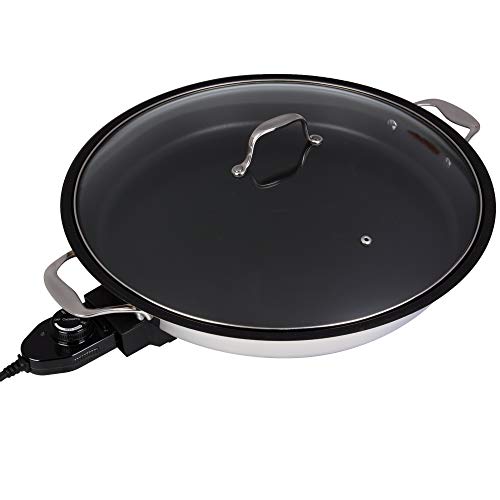 CucinaPro 1654 Stainless Steel Electric Skillet 16Inch, NonStick