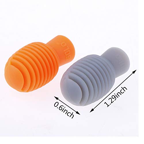 6 Pieces Drum Silent Tips Drum Dampener Silicone Drumstick Drum Practice Silent Accessories Mute Replacement for Musical Practice Instruments(Orange,Grey)