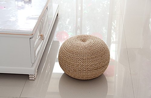 image for naturallifestyle Handmade Rustic Straw Ball Cushion Pouf Ottoman Floor