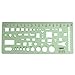 4PCS Plastic Green Measuring Templates Geometric Rulers for Office and School, Building formwork, Drawings Templates CSPRING