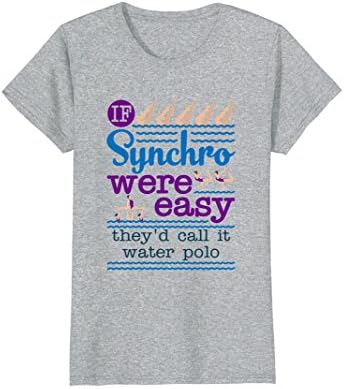 Womens Synchronized Swimming T-Shirt -- If Synchro Were Easy Medium Heather Grey