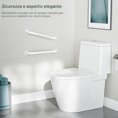 FANHAO 2 Pieces Bathroom Grab Bar, 41 cm Shower Grab Bar SUS304 Stainless Steel, Non-Slip, Support Bar for Bathtub Wall for Elderly Disabled Pregnant Children