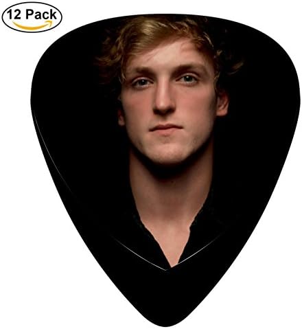 Pimalico Classic Logan Paul Design Picks (12 Pack, ) for Electric Guitar, Acoustic Guitar, Mandolin, and Bass / Black