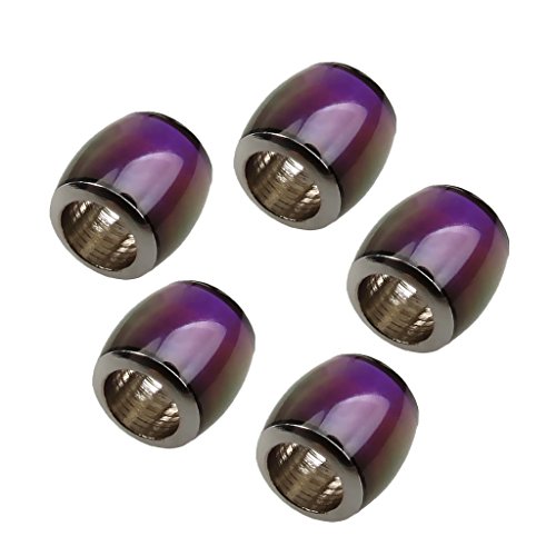 Baosity 5 Pieces Stainless Steel Multi Color Change Mood Beads Thermo Sensitive Barrel Spacer for DIY Making Findings Crafts 7x7mm