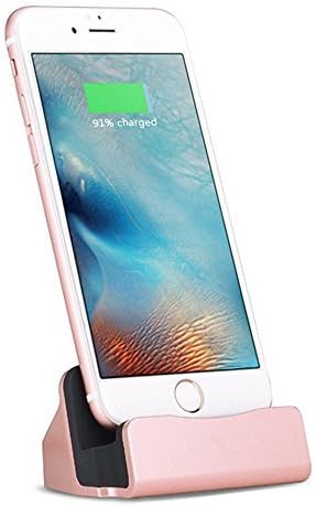 iPhone Charger Dock,Red Gem Charge and Sync Stand for iPod,iPhone 5 5s 6 6s plus iphone SE with Charger Cable (Rose gold)