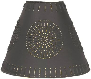 Punched Pinwheel Tin Clamp On Lamp Shade in Black