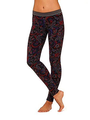 Cuddl Duds ClimateRight Womens Stretch Fleece Warm Underwear Leggings/Pants (Medium, Paisley)