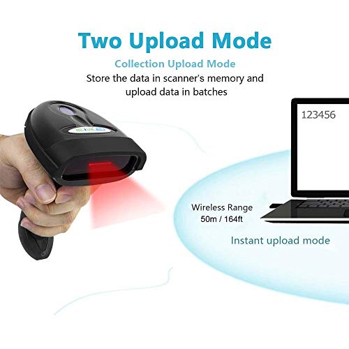 NETUM Wireless Barcode Scanner 2.4GHz Handheld Cordless Bar-Code Reader USB Rechargeable Wireless/Wired for Laptop Computer POS System NT-1698W