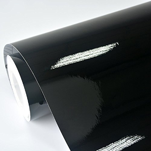 Nawab Black Gloss Vinyl Car Wrap Sheet Roll Film Sticker Decal (12X24) Inch