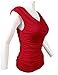 Me and Young Women's Cowl Neck Ruched Side Slim Fit Top BRIGHTRED XL